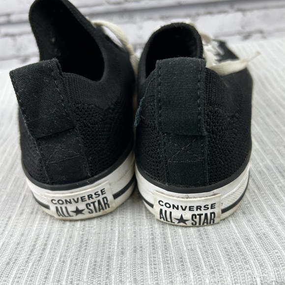 All Star Chuck Taylor Converse low top black kids knit slip ons shoes size 2 - Picture 5 of 8